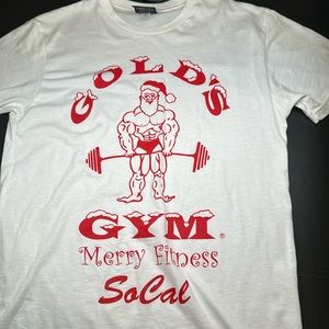 Golds gym Santa t shirt unisex